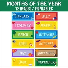 A calendar representing the twelve months of a year.