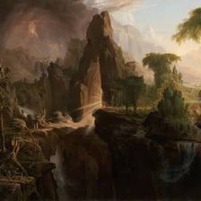 A classical-style depiction of the biblical Garden of Eden
