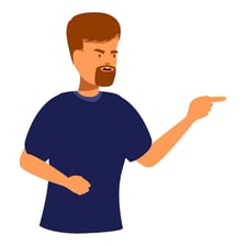 A person pointing an accusing finger