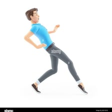 A person walking quietly on tiptoe