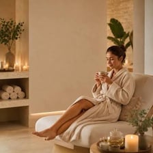 A calm day-spa interior prepared for a treatment