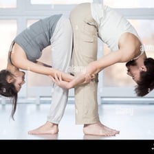 Two people take part in the same activity.