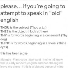 An old English text displaying archaic pronoun usage