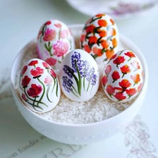 A brightly decorated Easter egg