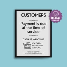 A customer making a payment before receiving a service.