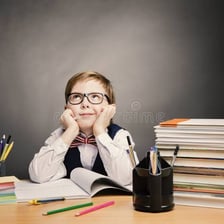 A student thoughtfully solving a problem.
