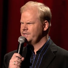 A comedian performing a brief comic routine
