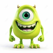 Mike Wazowski, the green one-eyed character from Monsters, Inc.