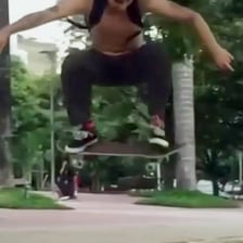 A person reacting enthusiastically to an impressive skateboard trick