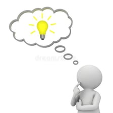 A person speaking with a speech bubble introducing an idea