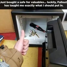 A person holding an object they intend to retain