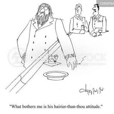 An illustration of a person acting morally superior