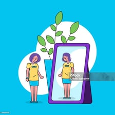 An educational illustration representing the psychological sense of self