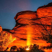 A canyon landscape illustrating a sound reverberating as an echo.