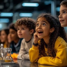 An excited audience reacting eagerly to an event.