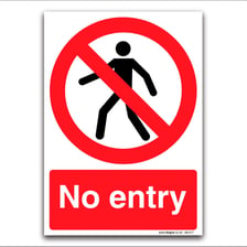 A sign indicating that entry or an activity is prohibited.