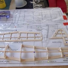 A lightweight balsa-wood model airplane