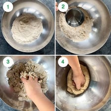Atta flour being used to make roti.
