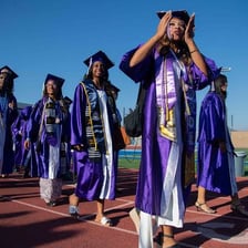 Students celebrating a high school graduation