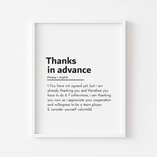 A written request ending with a note of thanks in advance.