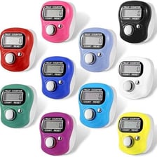 A hand tally counter used to keep a running count.
