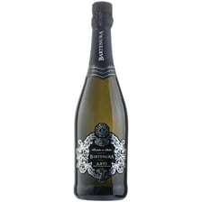 A bottle of Asti Italian sparkling wine beside a filled glass.