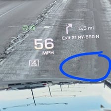 A navigation display showing an estimated time of arrival