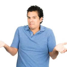 A person casually agreeing with an open-handed or affirmative gesture
