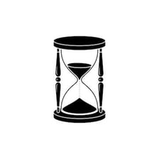 An hourglass symbolizing a long passage of time.