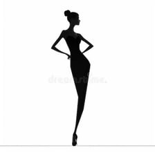A slender person shown in an elegant silhouette