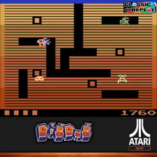 A screenshot of the Dig Dug arcade game showing underground tunnels