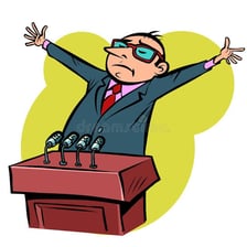 A person acting pretentiously at an elegant social event