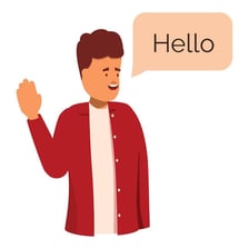 A speech bubble using “hon” as a term of endearment.
