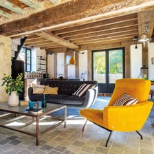 A stylish interior combining vintage and modern design.