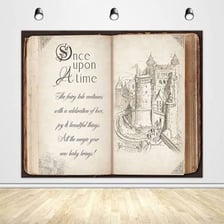 An illustrated storybook scene suggesting a distant past