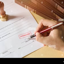 A legal document marked as approved
