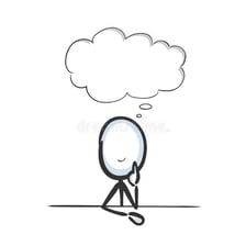 A daydreaming person appearing distracted from their surroundings