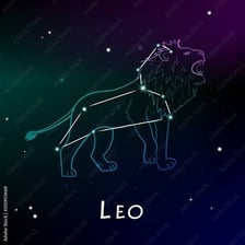 An illustration of the Leo zodiac sign represented by a lion