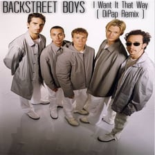 The Backstreet Boys performing their song “I Want It That Way”