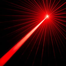 A narrow laser beam directed precisely at a target.