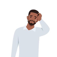 Person reacting with visible disappointment