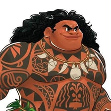 Maui, the tattooed demigod character from Disney’s Moana