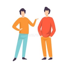 Two people engaged in casual conversation