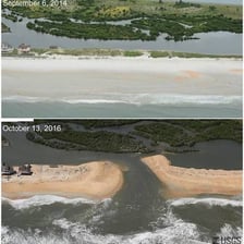 A coastal cliff showing the effects of erosion
