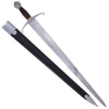 A sword with sharpened edges on both sides of its blade.