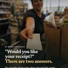 Two people comparing receipts after spending different amounts