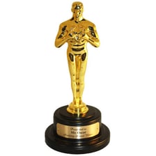 A gold Academy Award statuette