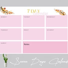 A calendar showing the days of a week.