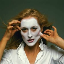 A portrait of actor Meryl Streep.
