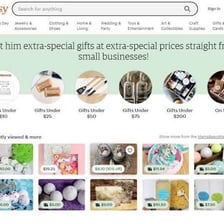 Handmade crafts associated with the Etsy online marketplace